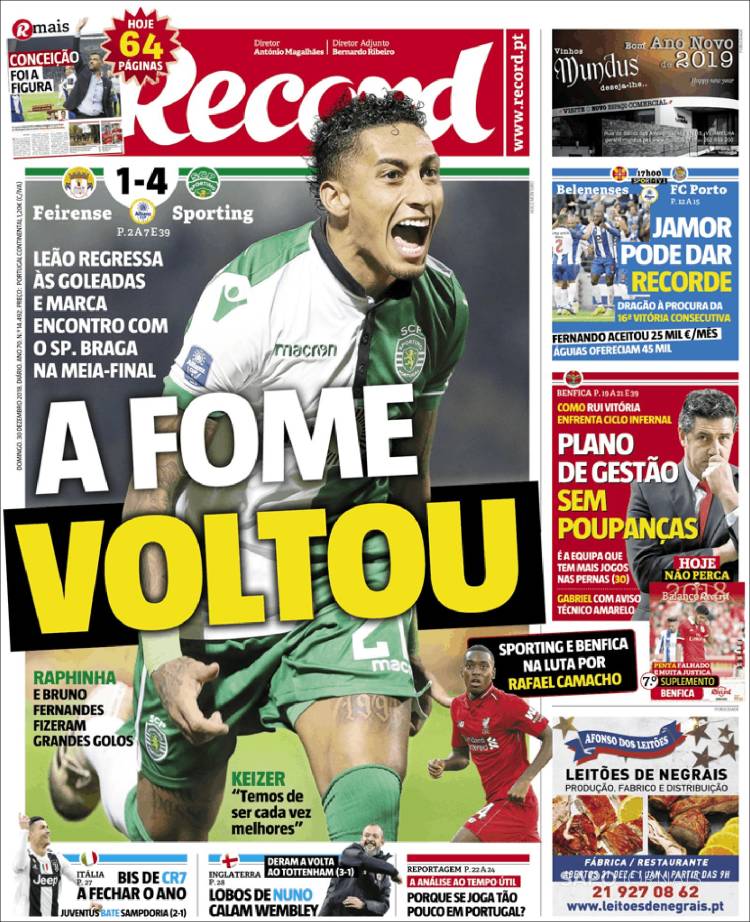 Las portadas deportivas más destacadas de este 30 de diciembre de 2018