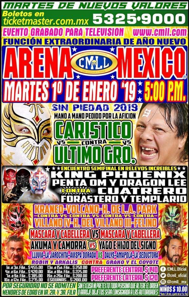 Te presentamos los eventos de lucha libre de la primera semana de 2019.
