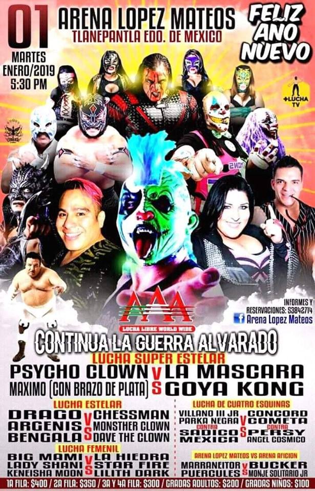 Te presentamos los eventos de lucha libre de la primera semana de 2019.