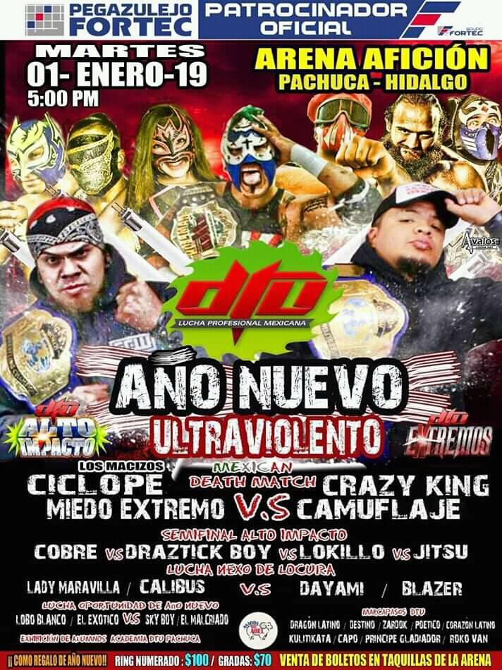 Te presentamos los eventos de lucha libre de la primera semana de 2019.