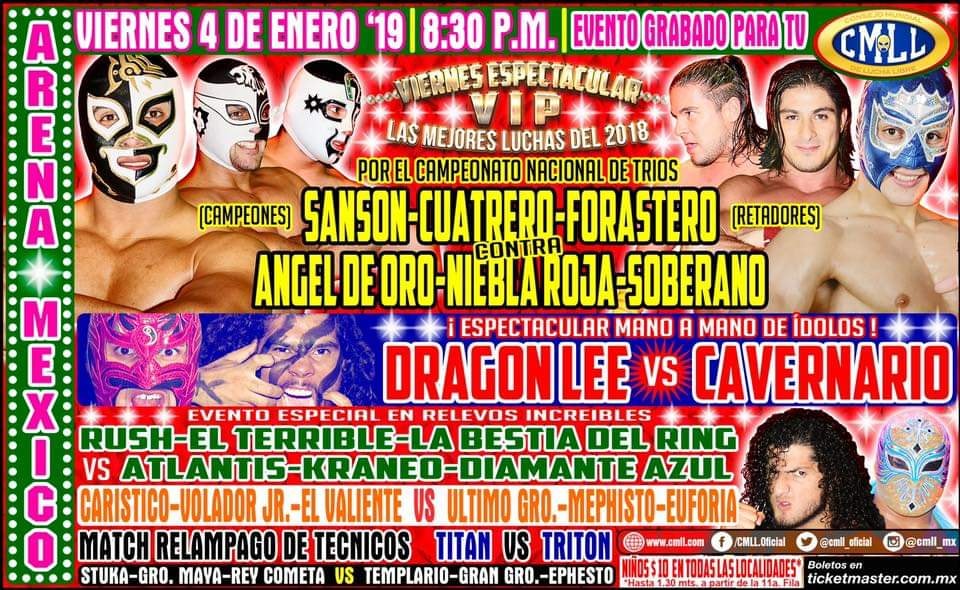 Te presentamos los eventos de lucha libre de la primera semana de 2019.