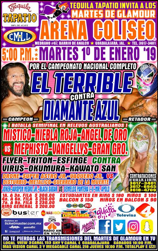Te presentamos los eventos de lucha libre de la primera semana de 2019.
