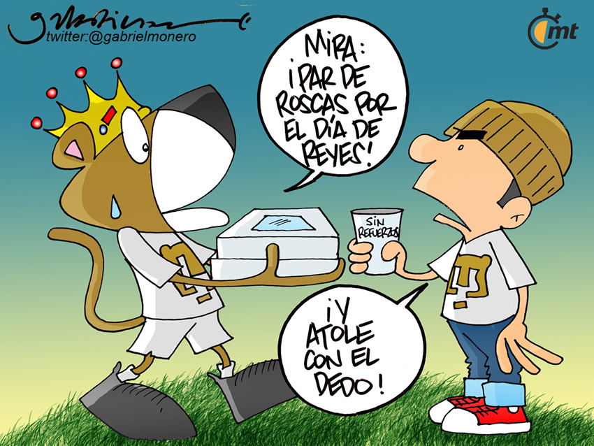 Par de roscas y atole con el dedo para afición de Pumas