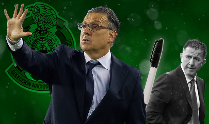 Gerardo Martino tiene la obsesión de escribir en cualquier superficie plana.