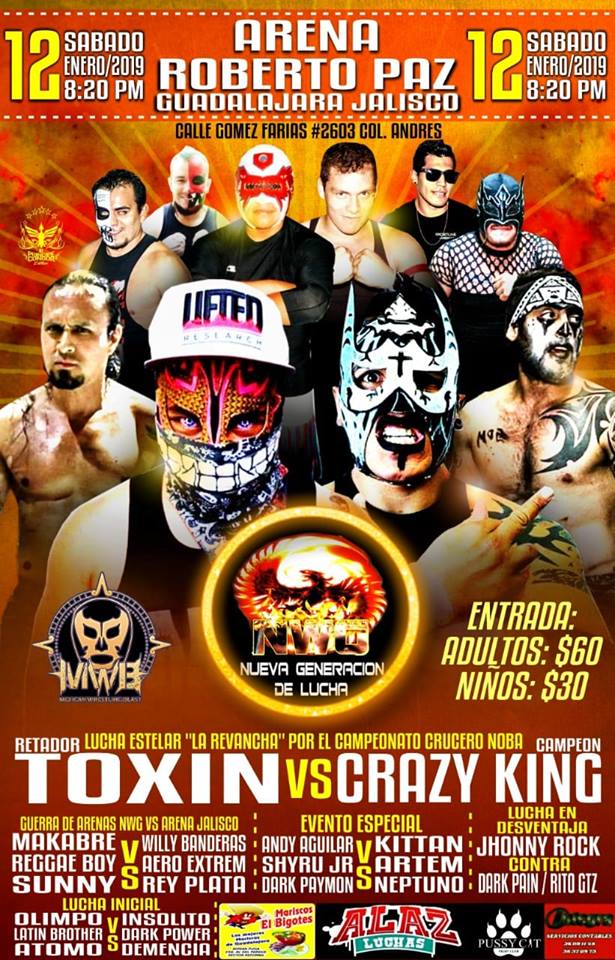 Carteleras de lucha libre del 9 al 15 de enero de 2019.