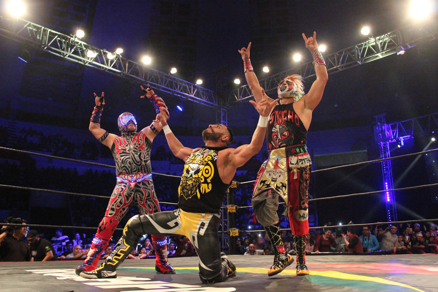 Aerostar hizo gran equipo con Dr. Wagner y Psycho Clown. (Foto: AAA)