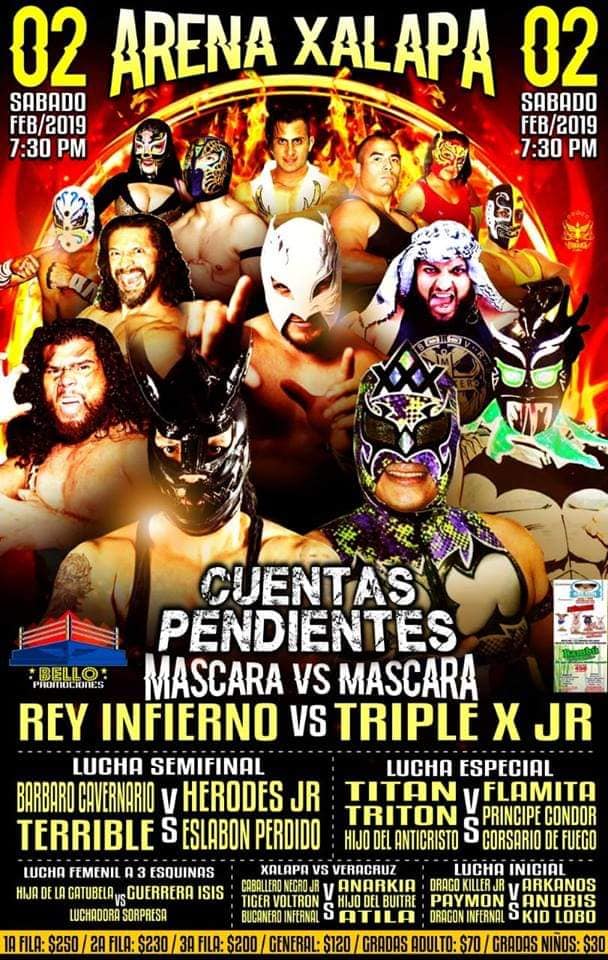 Carteleras lucha libre del 30 de enero al 5 de febrero
