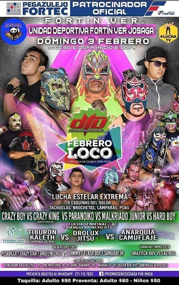 Carteleras lucha libre del 30 de enero al 5 de febrero