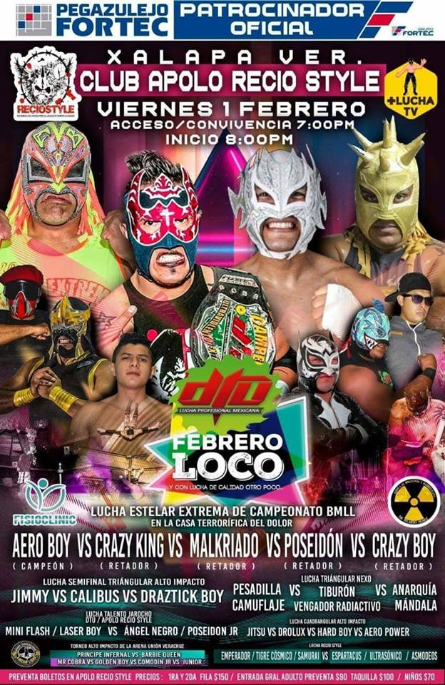 Carteleras lucha libre del 30 de enero al 5 de febrero.