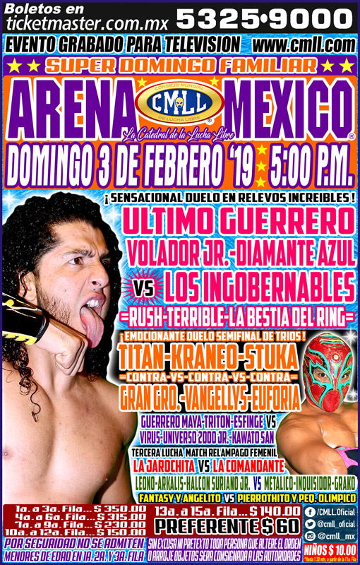 Carteleras lucha libre del 30 de enero al 5 de febrero