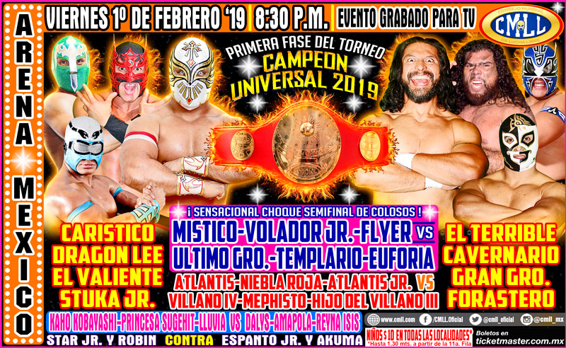 Carteleras lucha libre del 30 de enero al 5 de febrero.