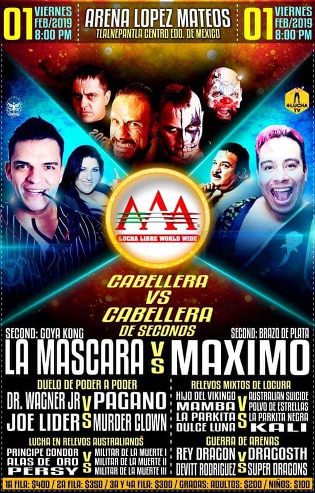 Carteleras lucha libre del 30 de enero al 5 de febrero