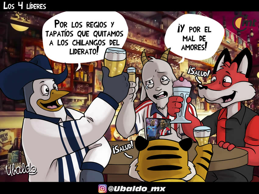 El brindis de los 4 líderes...