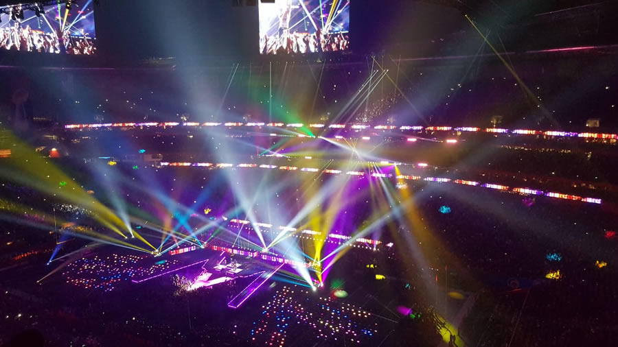 El medio tiempo del Super Bowl LIII con Maroon 5. (Foto: Ricardo Vaquier)