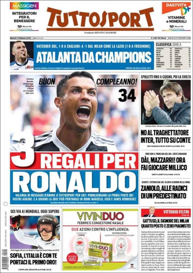 Las portadas deportivas más destacadas del mundo.
