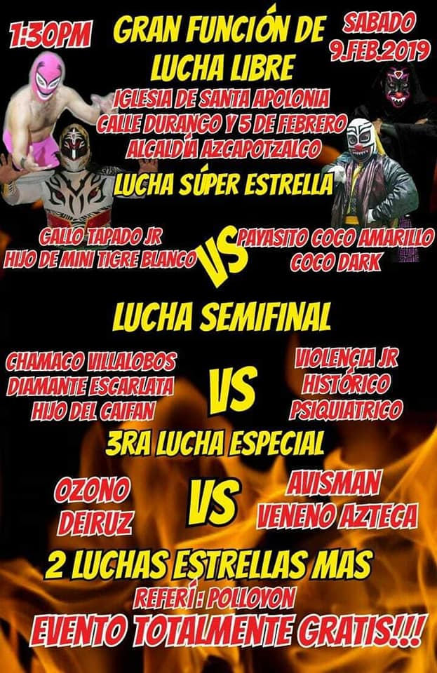 Eventos de lucha libre por todos lados.