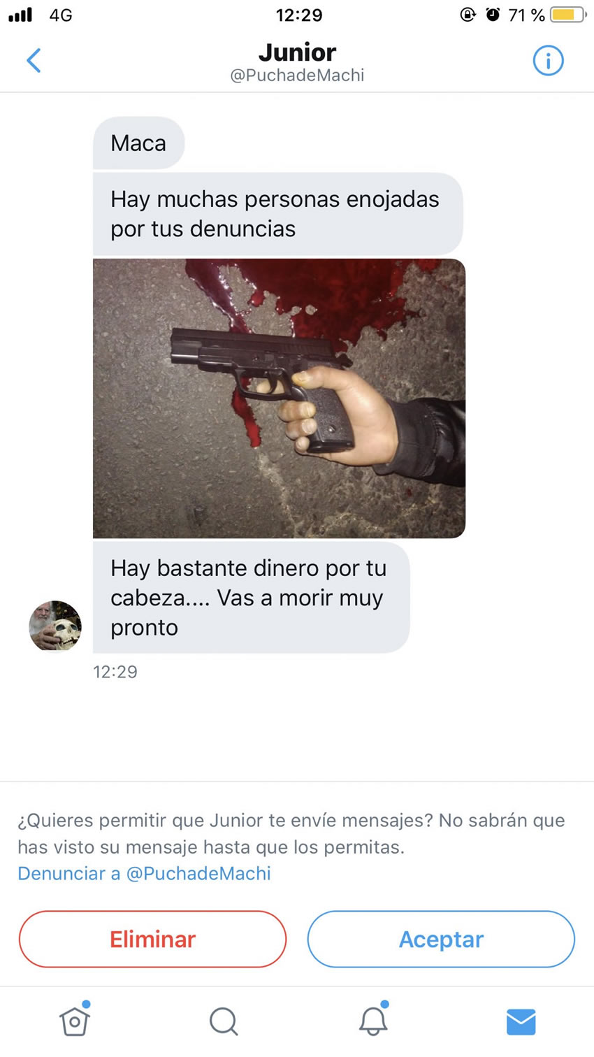 La jugadora denunció el hecho a través de sus redes sociales. (Foto: @Macasanchezj)
