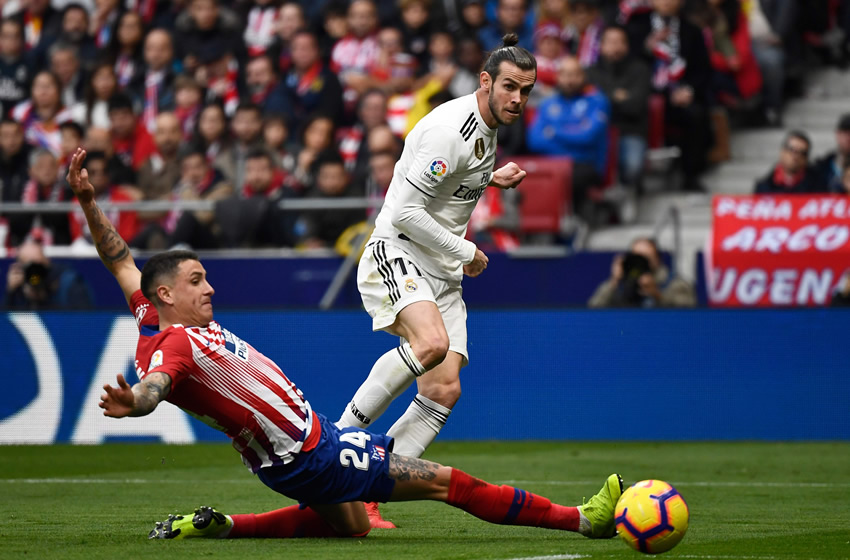 Gareth Bale tuvo una reacción cuestionable en el juego ante el Atlético de Madrid. Foto AFP
