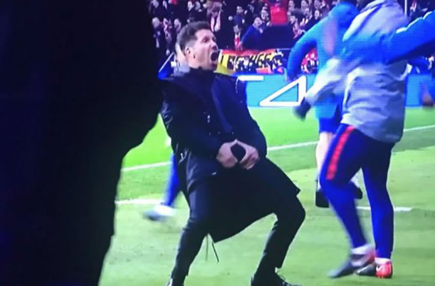 El Cholo no pudo evitar festejar con ímpetu tras el primero gol de Atleti ante Juventus. (Foto: Especial)
