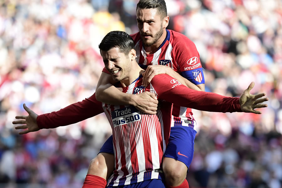 Morata metió su primer gol con el Atlético de Madrid. (Foto: AFP)