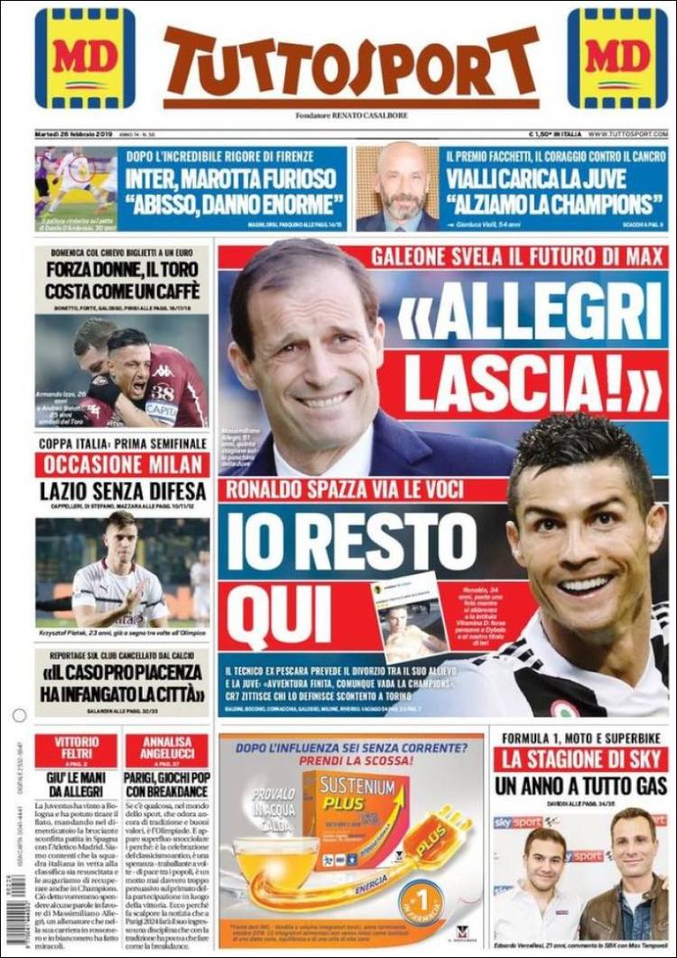 Las portadas más destacadas del mundo deportivo.