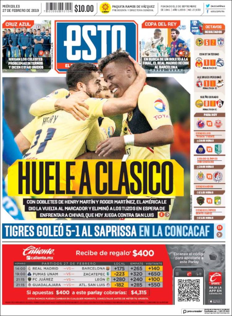 Las portadas deportivas más destacadas del mundo.