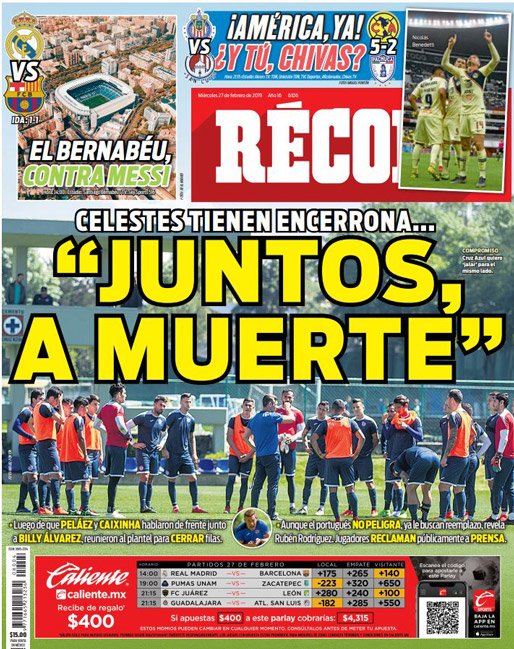 Las portadas deportivas más destacadas del mundo.