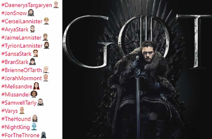 Emojis y cartel de GOT. (Cortesía)