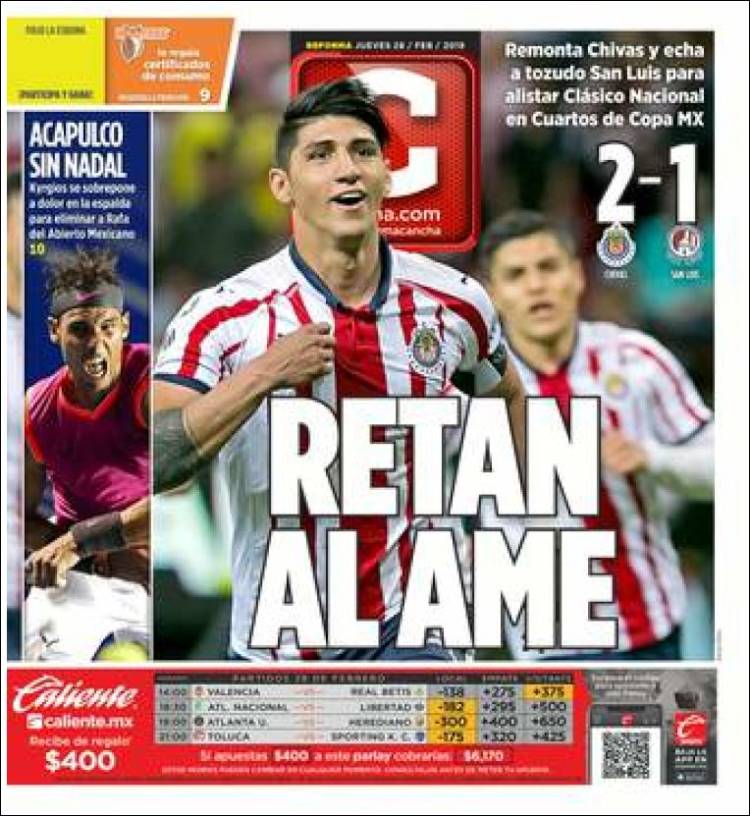 Las portadas deportivas más destacadas del mundo.