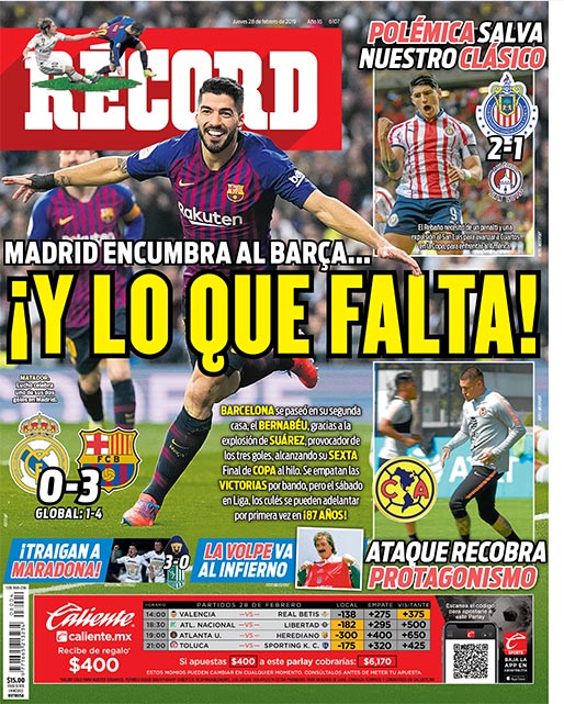 Las portadas deportivas más destacadas del mundo