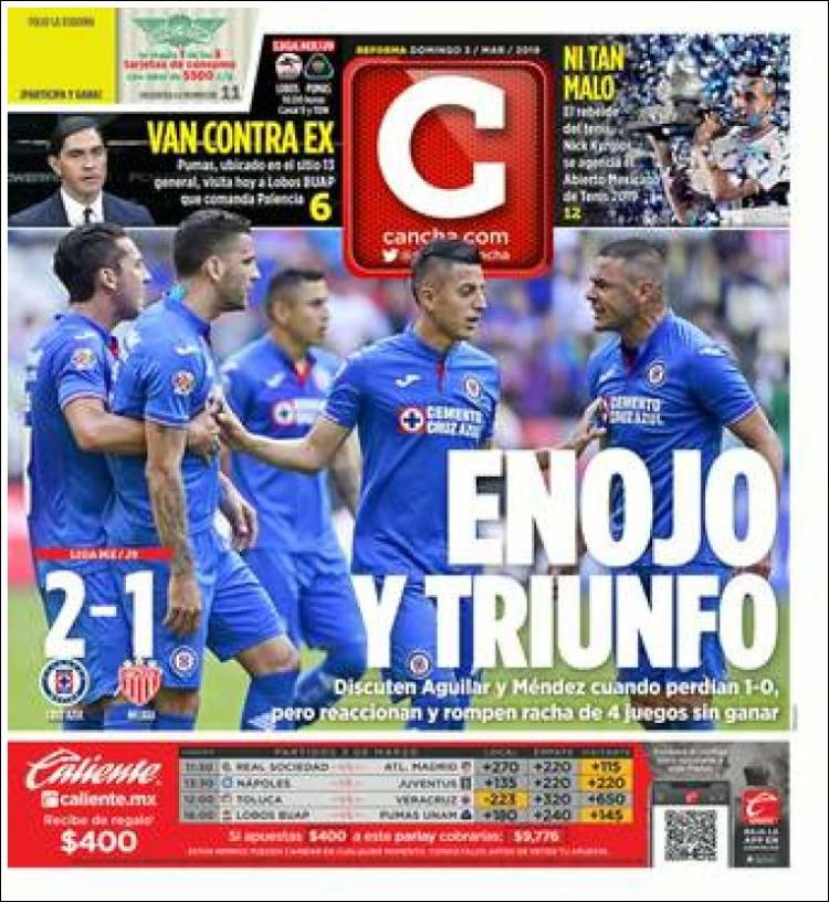 Las portadas deportivas del 3 de marzo de 2019.