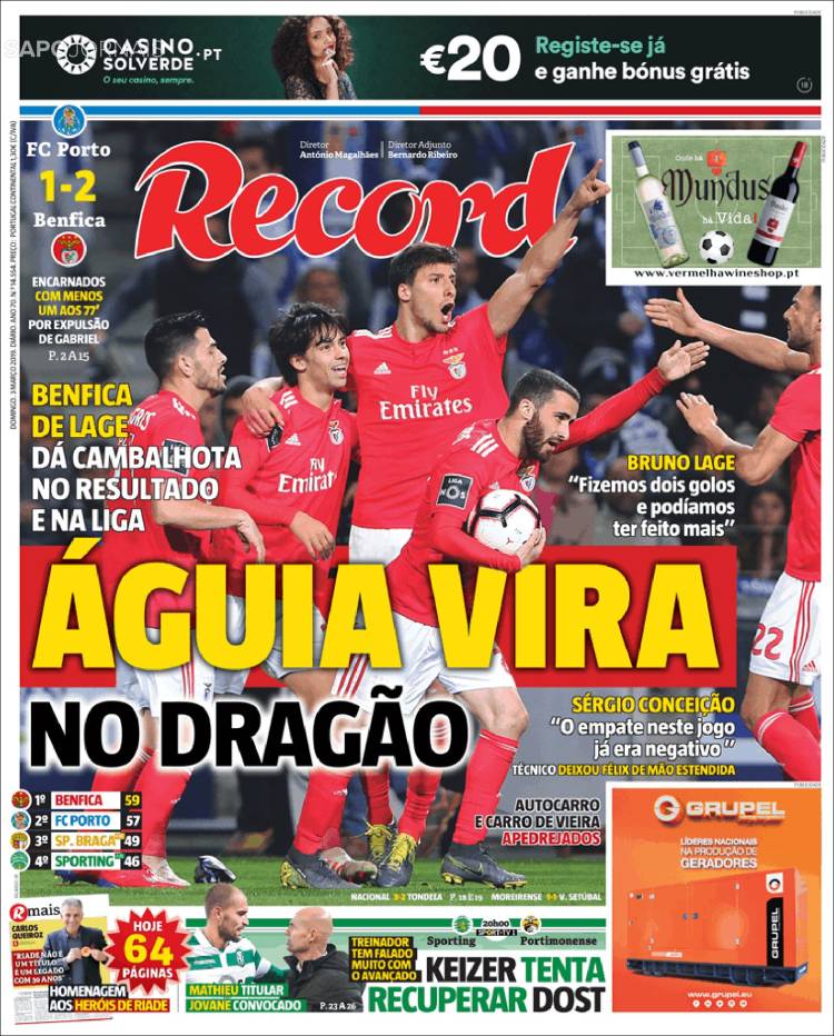 Las portadas deportivas del 3 de marzo de 2019.