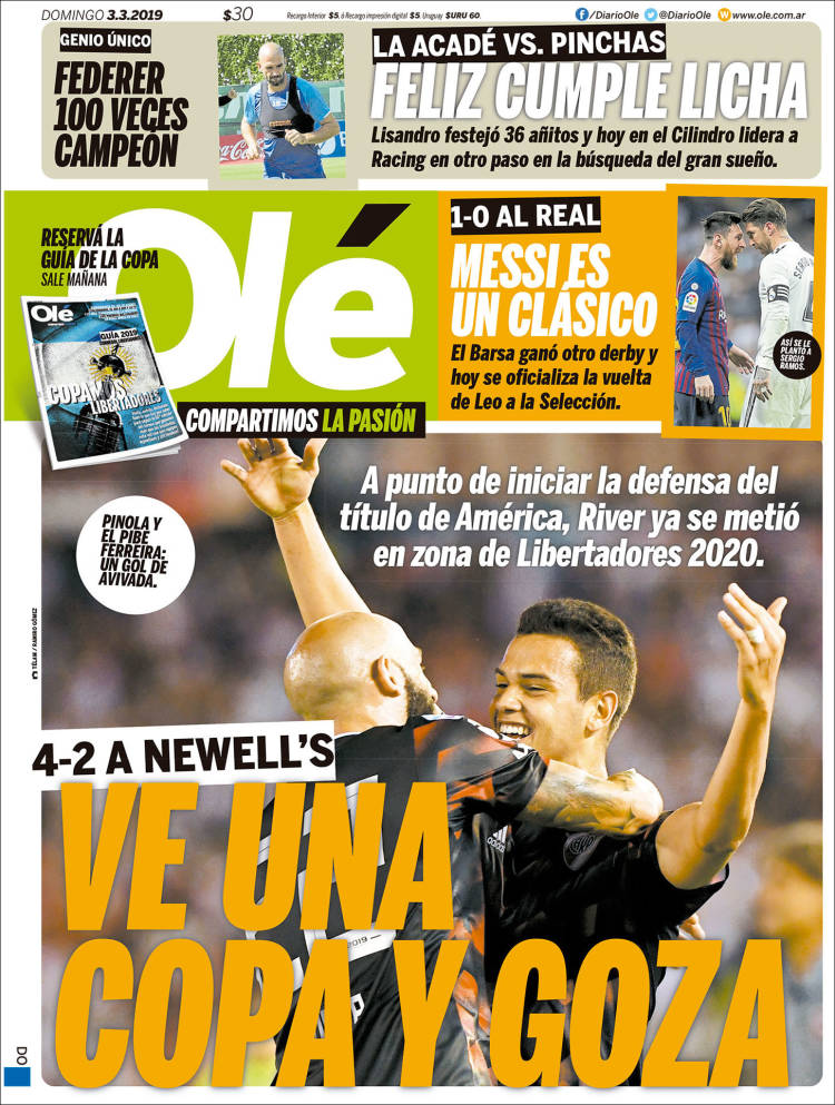 Las portadas deportivas del 3 de marzo de 2019.