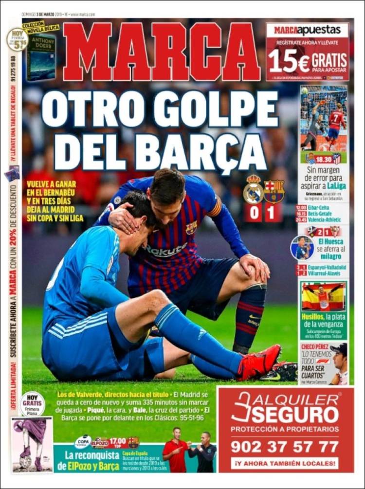 Las portadas deportivas del 3 de marzo de 2019.