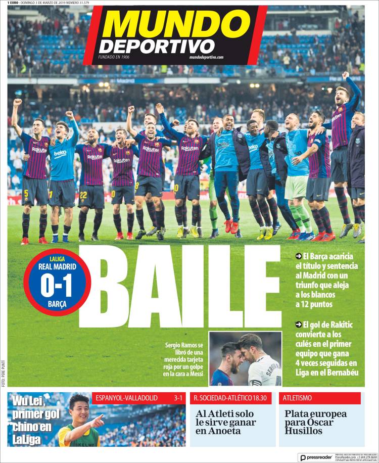 Las portadas deportivas del 3 de marzo de 2019.