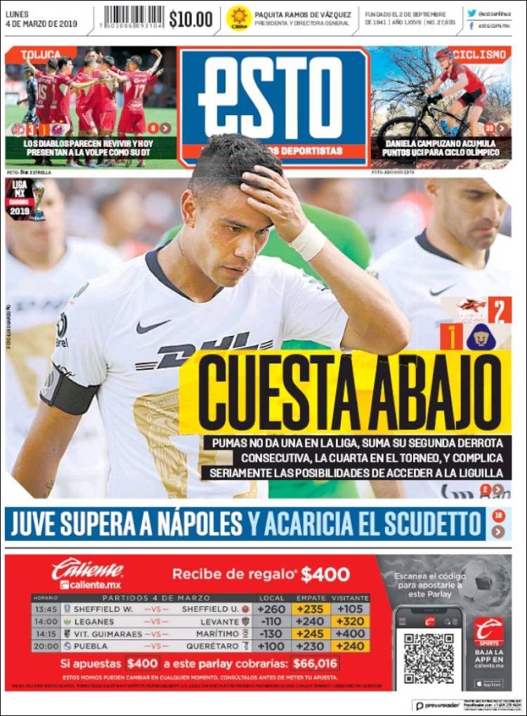 Las mejores portadas del mundo de los deportes en Mediotiempo.