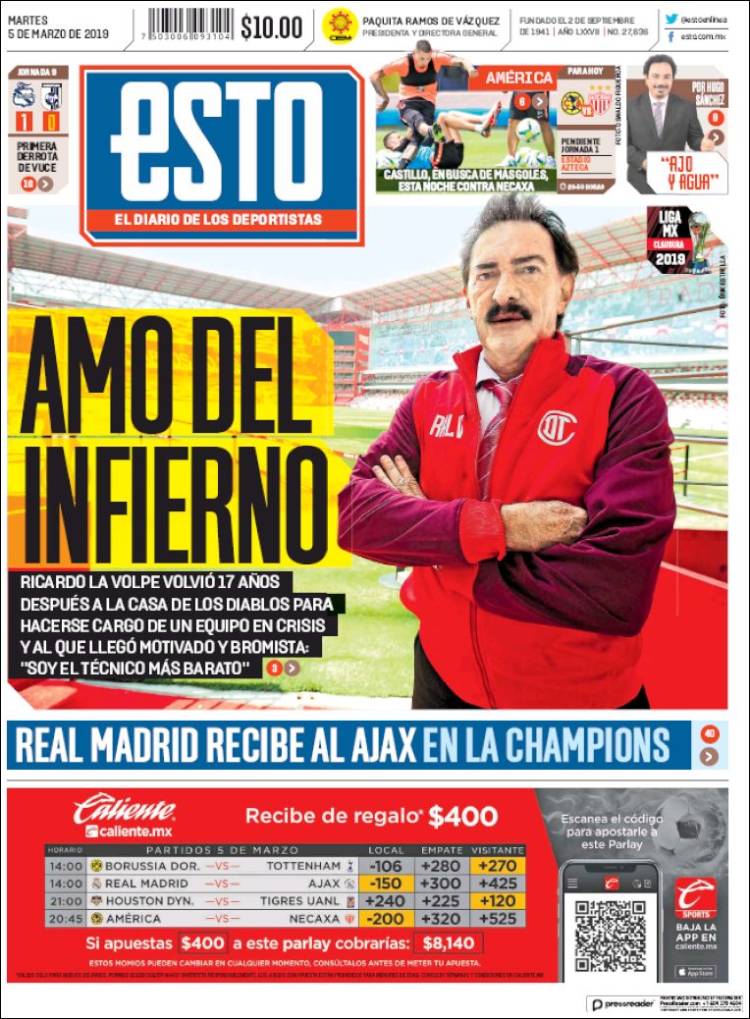 Las mejores portadas del mundo deportivo en Mediotiempo.