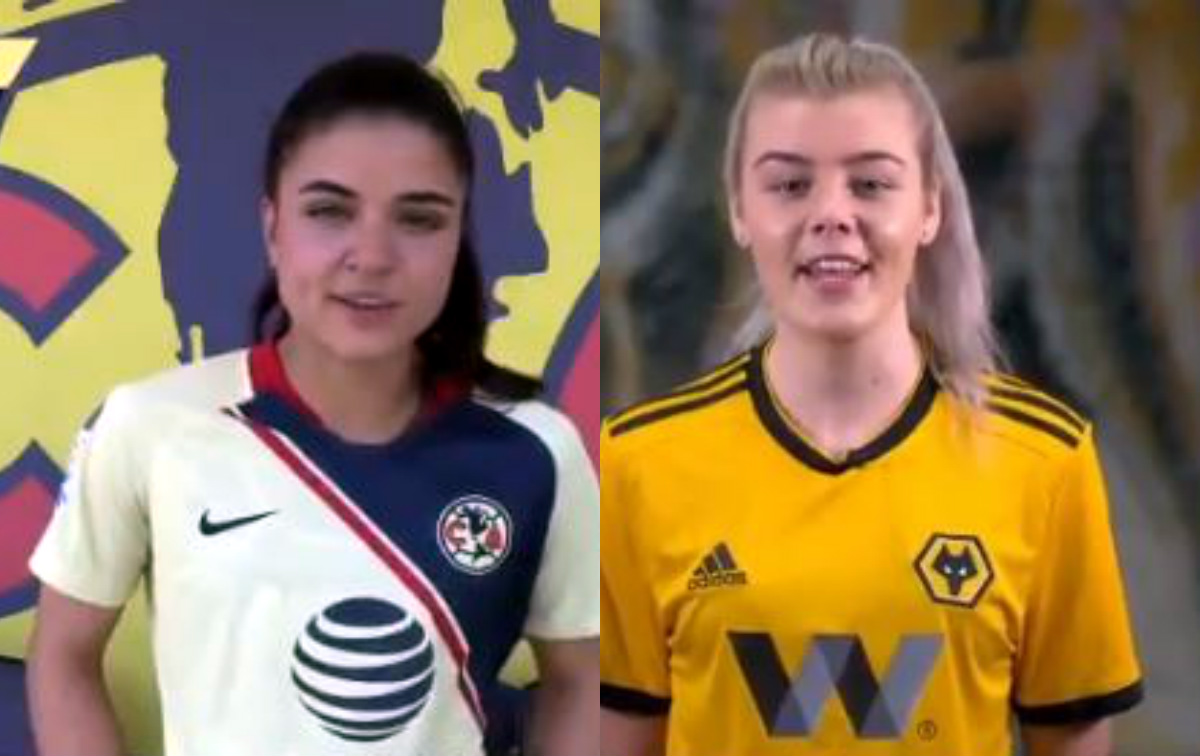 Las jugadoras de América y Wolverhampton tuvieron una charla por el Día de la Mujer.