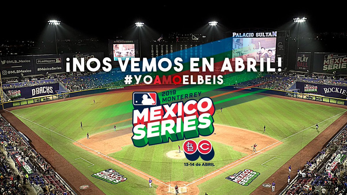 St Louis Cardinals y Cincinnati Reds jugará en Monterrey el 13 y 14 de abril. Foto: MLB México
