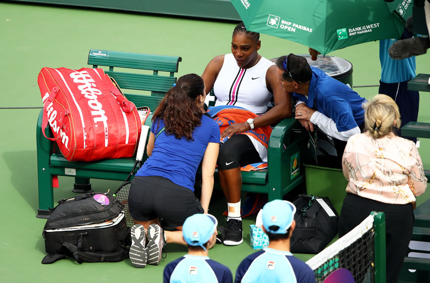 Williams perdió en dos sets de 3-6 y 0-1 frente a la Muguruza.(AFP)