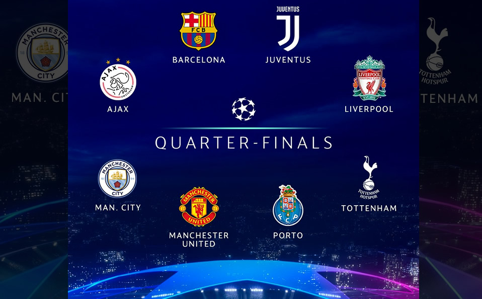 Estos son los ocho equipos clasificados para los Cuartos de Final. (Foto: UEFA)