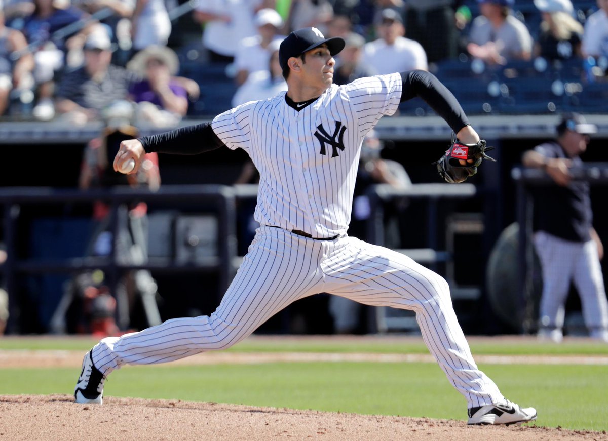 Luis Cessa tiene un PCL de 1.00 en este Spring Training. Foto: Yankees