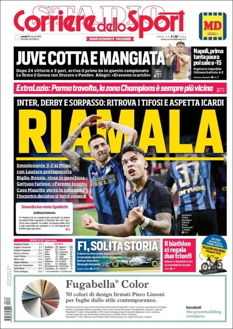 Corriere dello Sport de Italia.