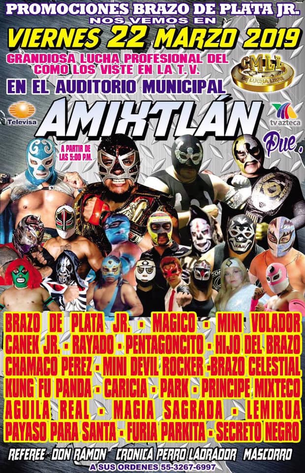 Los eventos de lucha libre que se realizarán del 20 al 26 de marzo.
