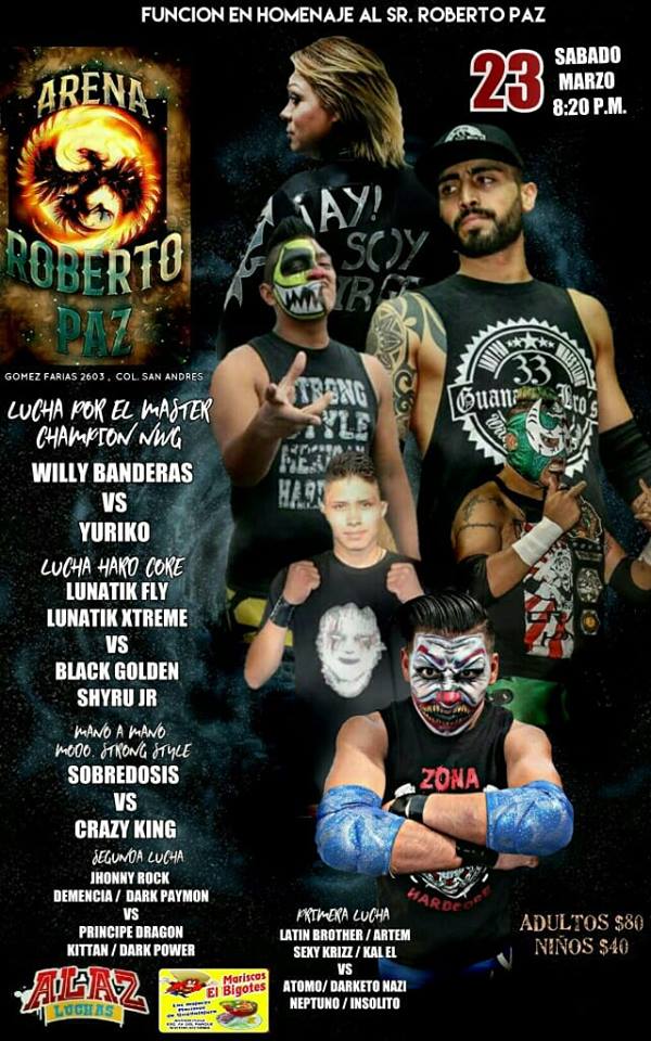 Los eventos de lucha libre que se realizarán del 20 al 26 de marzo.