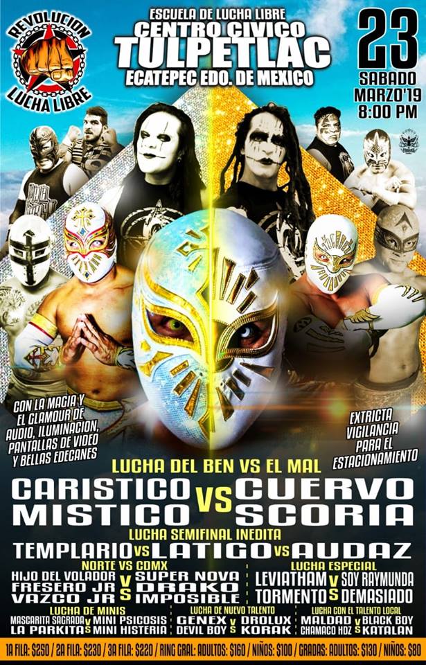 Los eventos de lucha libre que se realizarán del 20 al 26 de marzo.
