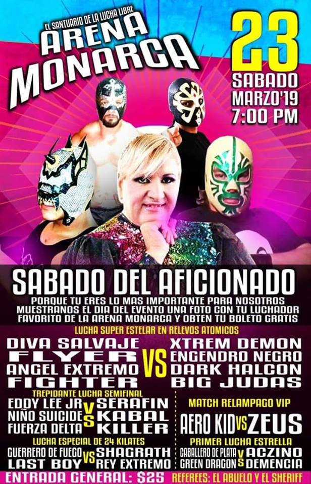 Los eventos de lucha libre que se realizarán del 20 al 26 de marzo.