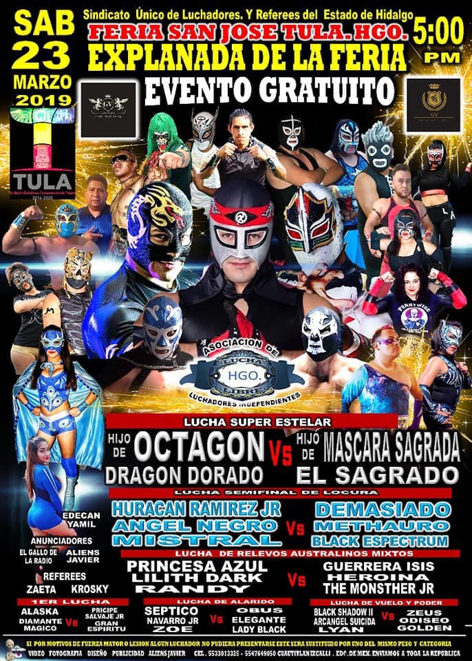 Los eventos de lucha libre que se realizarán del 20 al 26 de marzo.