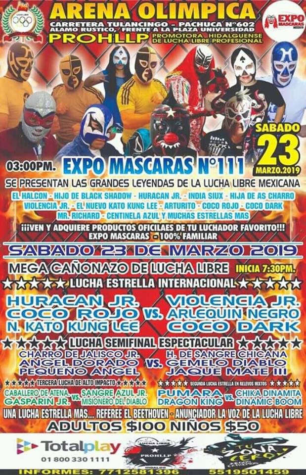 Los eventos de lucha libre que se realizarán del 20 al 26 de marzo.