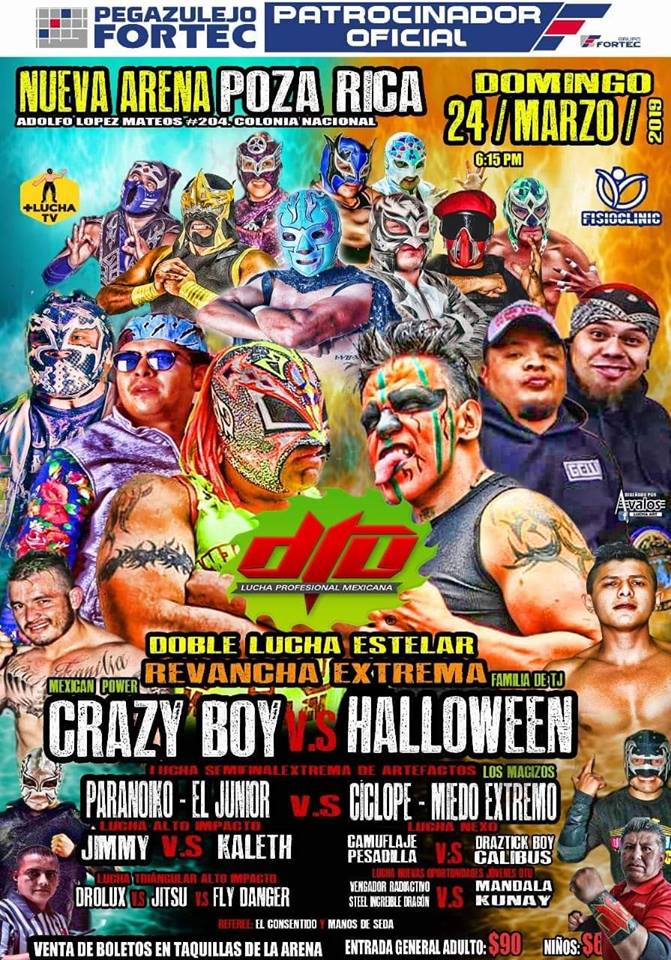 Los eventos de lucha libre que se realizarán del 20 al 26 de marzo.